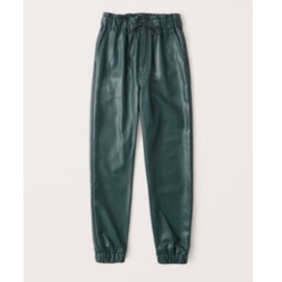 Abercrombie & Fitch Black Leather Joggers Size Medium - Picture 10 of 10